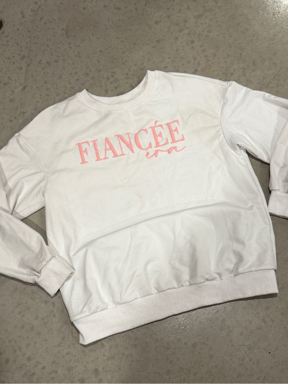 Era White Sweatshirt with Pink Logo